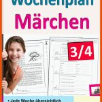 Wochenplan MÃ¤rchen / Klasse 3-4 Fuer Märchen 3 Klasse Arbeitsblätter