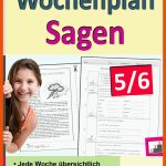 Wochenplan Sagen / Klasse 5-6 Fuer Sagen Merkmale Arbeitsblatt