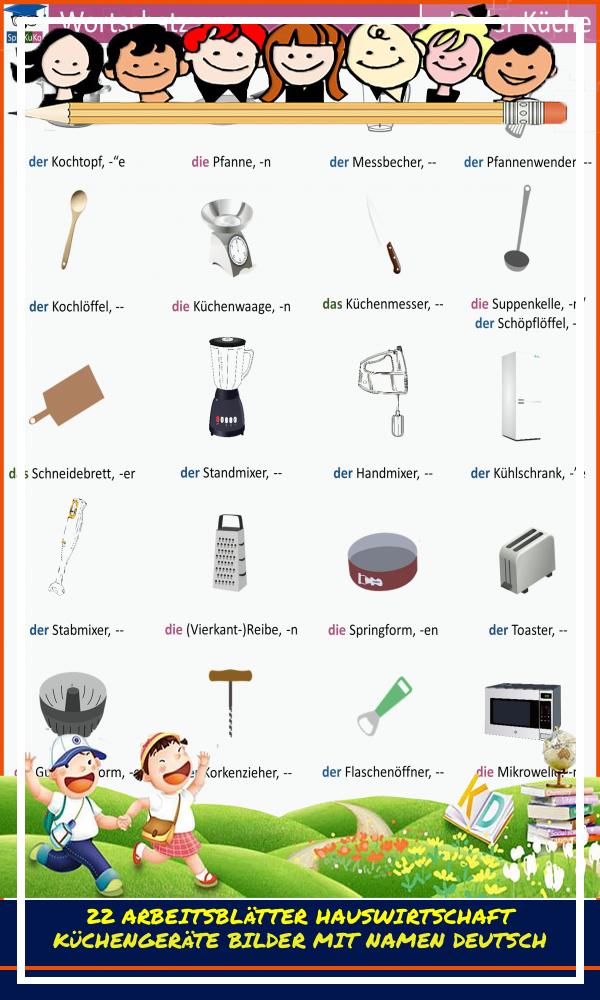 22 Arbeitsblätter Hauswirtschaft Küchengeräte Bilder Mit Namen Deutsch