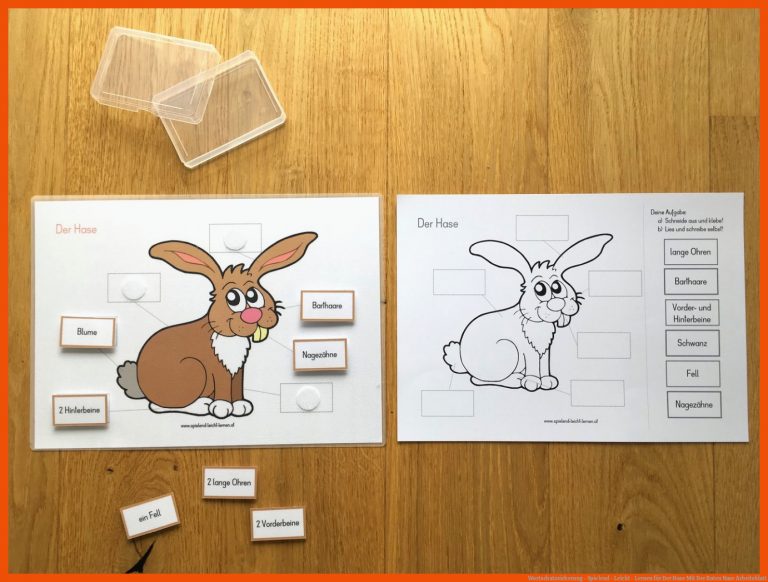 Wortschatzsicherung - Spielend - Leicht - Lernen Fuer Der Hase Mit Der Roten Nase Arbeitsblatt