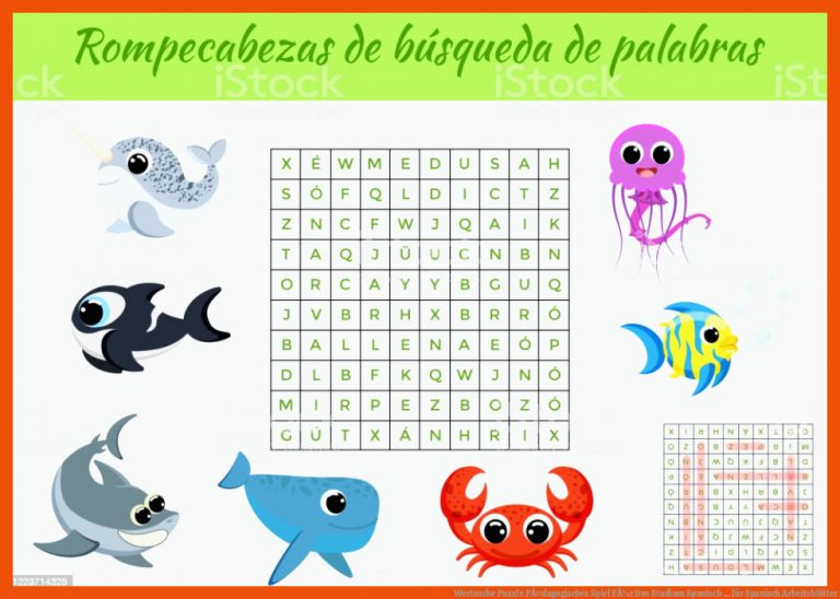 Wortsuche Puzzle PÃ¤dagogisches Spiel FÃ¼r Das Studium Spanisch ... für spanisch arbeitsblätter