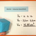 WÃ¼rfel - Volumen Berechnen Mathematik Lehrerschmidt Fuer Oberfläche Würfel Arbeitsblätter