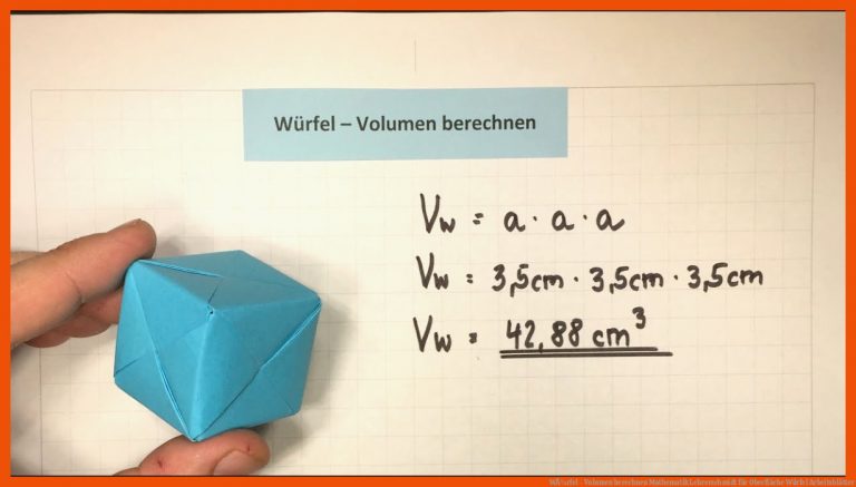 WÃ¼rfel - Volumen berechnen | Mathematik | Lehrerschmidt für oberfläche würfel arbeitsblätter