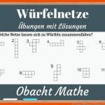 WÃ¼rfelnetze Ãbungen Mit LÃ¶sungen KÃ¶rper Obachtmathe Fuer Würfelnetze 3. Klasse Arbeitsblätter