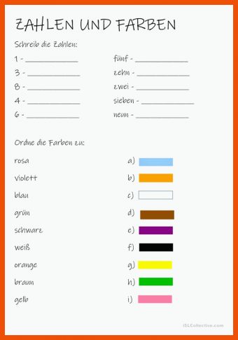 20 Die Farben Arbeitsblatt
