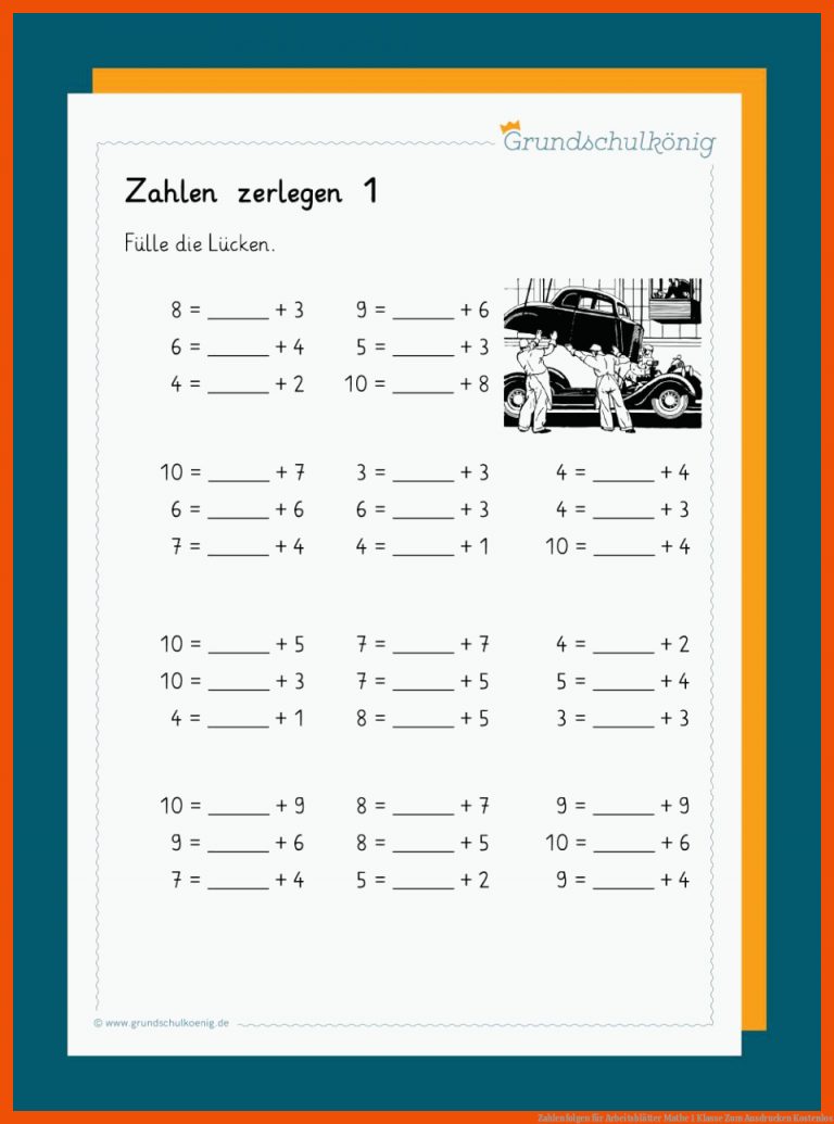 Zahlenfolgen für arbeitsblätter mathe 1 klasse zum ausdrucken kostenlos