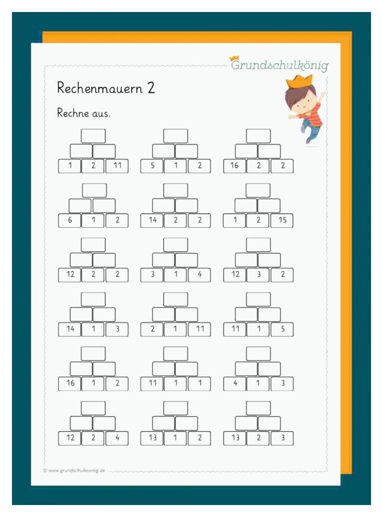 Zahlenmauern Fuer Zahlenmauern Multiplikation Arbeitsblätter