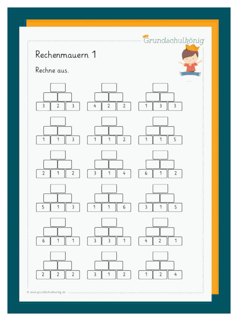 Zahlenmauern / Rechenmauern Fuer Arbeitsblatt Zahlenmauern Bis 10