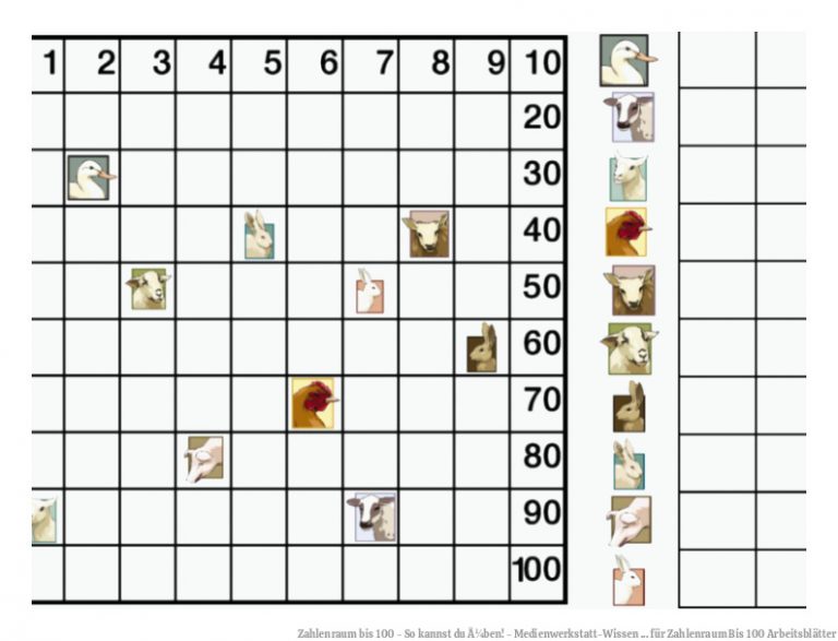 Zahlenraum bis 100 - So kannst du Ã¼ben! - Medienwerkstatt-Wissen ... für Zahlenraum Bis 100 Arbeitsblätter