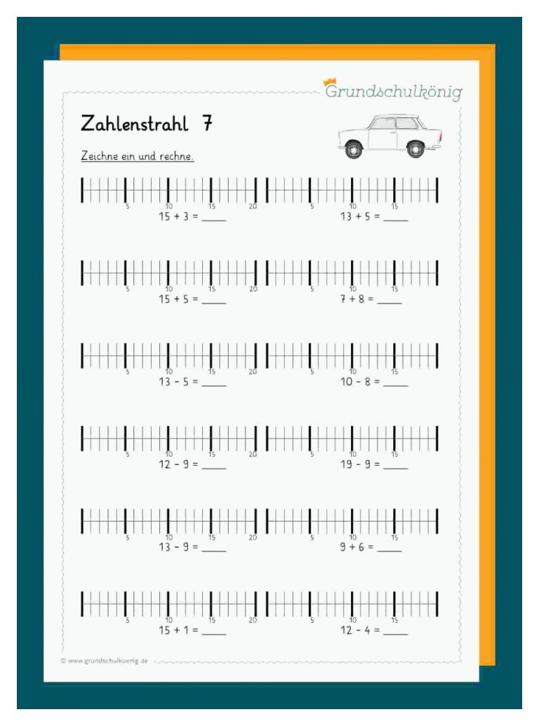 Zahlenstrahl - 1. Klasse Fuer Zahlenstrahl 5 Klasse Gymnasium Arbeitsblätter