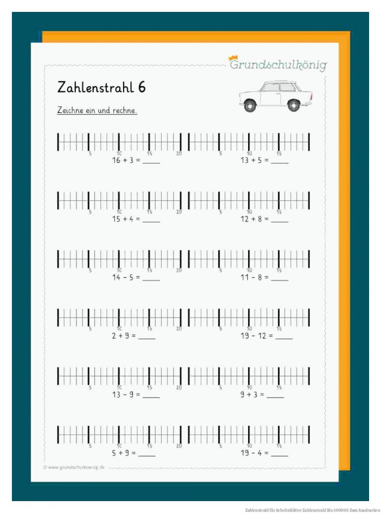 Zahlenstrahl für Arbeitsblätter Zahlenstrahl Bis 100000 Zum Ausdrucken