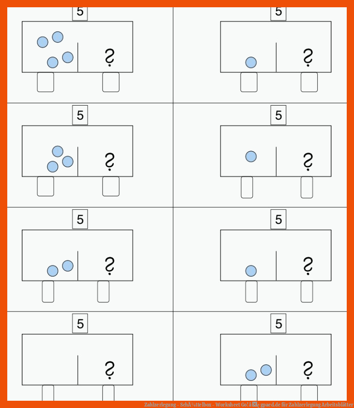 Zahlzerlegung - SchÃ¼ttelbox - Worksheet Go! â¢ gpaed.de für zahlzerlegung arbeitsblätter