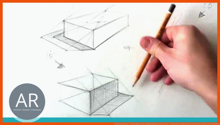 Zeichnen lernen - Konstruktion eines Schlagschattens Teil 1 von 4 - Architektur Mappenkurse für schatten zeichnen arbeitsblatt