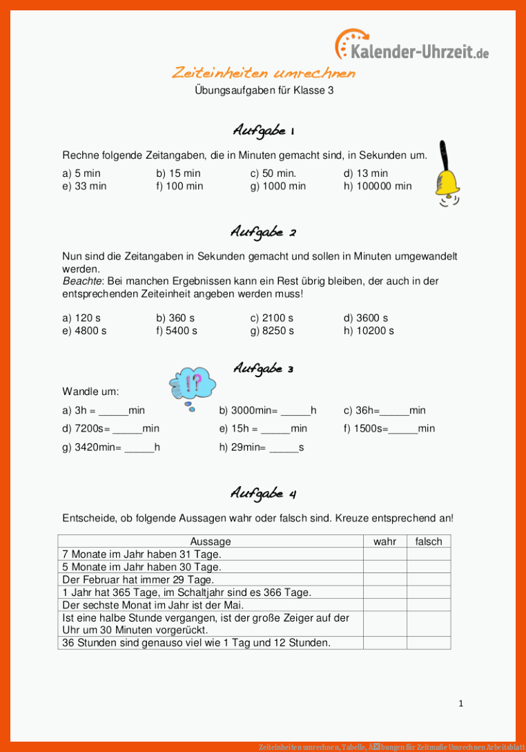Zeiteinheiten umrechnen, Tabelle, Ãbungen für zeitmaße umrechnen arbeitsblatt
