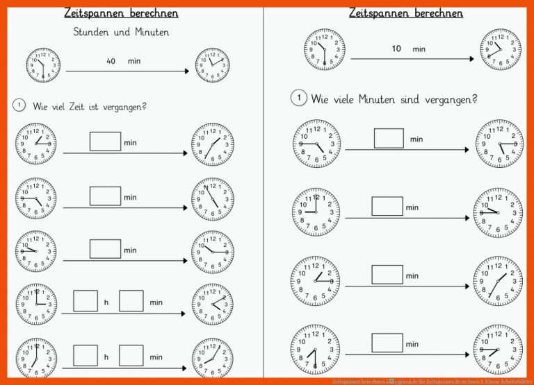Zeitspannen berechnen â¢ gpaed.de für zeitspannen berechnen 3. klasse arbeitsblätter