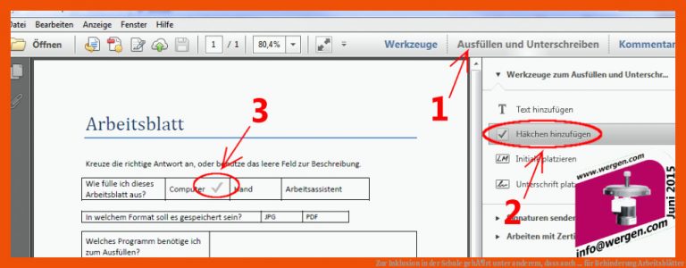 Zur Inklusion in der Schule gehÃ¶rt unter anderem, dass auch ... für behinderung arbeitsblätter